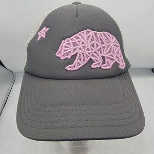 The North Face Womens Bear Star Black Pink Trucker Hat Cap Breathable Comfort